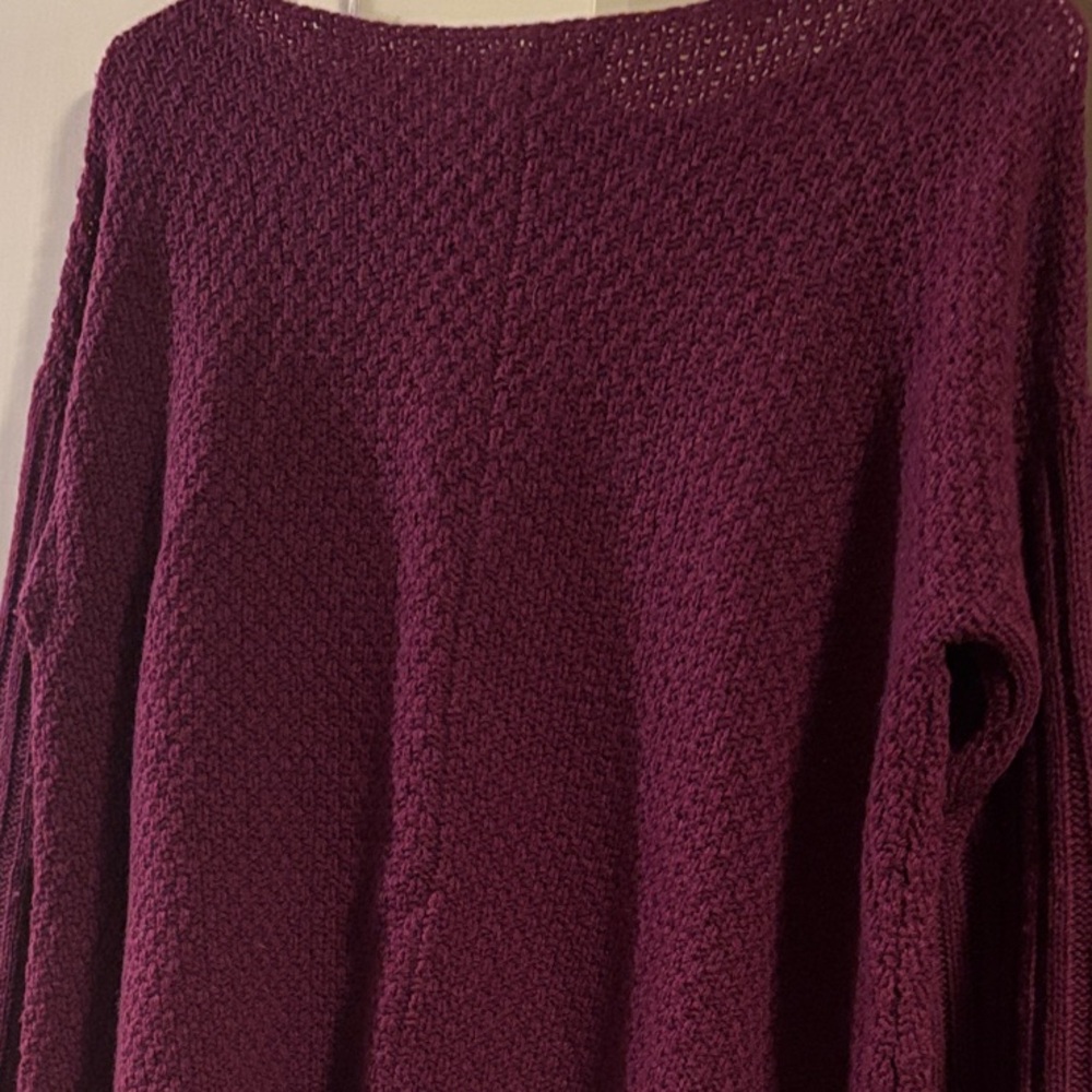 Eileen Fisher Women's Deep Wine Crew Neck Sweater - Picture 2 of 6
